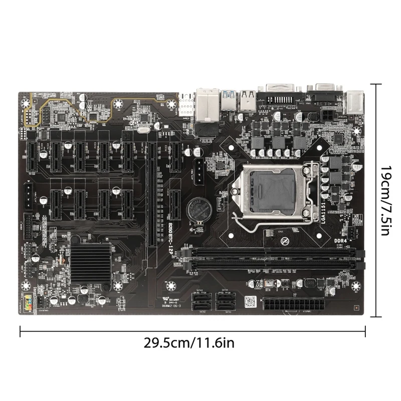 Материнская плата B250 для майнинга + процессор G3900 1511 Pin 12 комплектов PCI-E Райзер VER009S