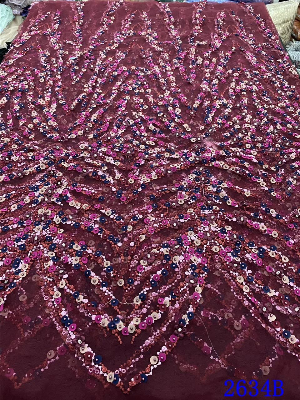 

Red Beaded LaceS Fabrics Sequins Lace Fabric French Tulle Mesh Lace with Sequins Nigerian Net Lace for Wedding Party APW2634B