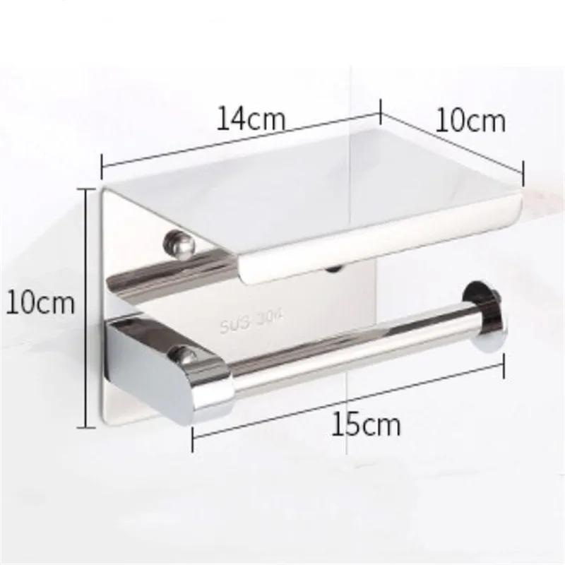 

Roll Paper Racks Multifunctional Toilet Punch-free Creative Mobile Phone Tissue Holders Bathroom Stainless Steel Storage Holder