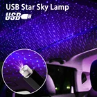 Продажа зарядных порта USB для автомобиля крыши атмосферу звездного неба лампы окружающей среды светильник светодиодный проектор фиолетовый ночной светильник регулируемый несколько светильник ing эффекты