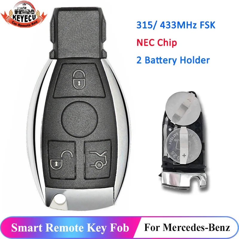 

KEYECU Upgraded for Mercedes Benz A B C E S Class W203 W204 W205 W210 W211 W212 W221 W222 Smart Remote Key NEC BGA 315/ 433MHz