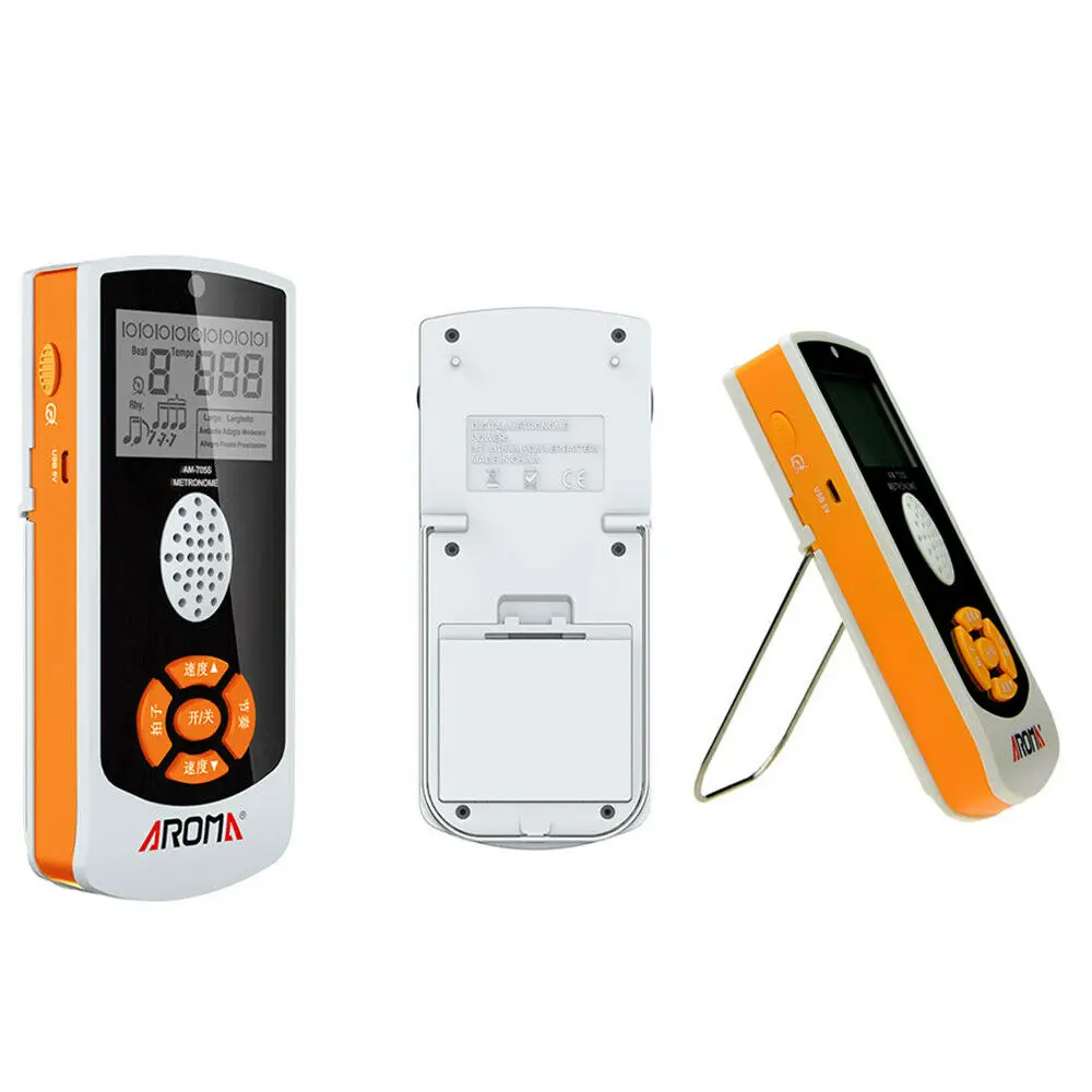 aroma am 705s rechargeable lcd electronic metronome with stand volume control free global shipping