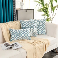 boho decoration cushion cover 45x45cm30x50cm blue pillowcase soft for livingroom bed room sofa funda cojin zip open home dec