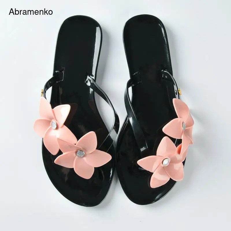 

Women Slides Slippers Platform Shoes Flip Flops Woman Slip on Flower Rhinestone Flats Female Summer Beach Outdoor Size 36-40