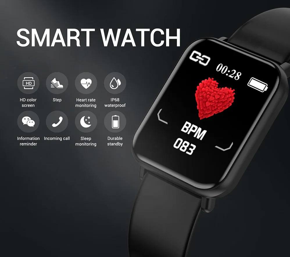 COLMI Smartwatch IP68 водонепроницаемый монитор сердечного ритма и артериального давления для мужчин и женщин фитнес-трекер для Apple IPhone Xiaomi PK B57