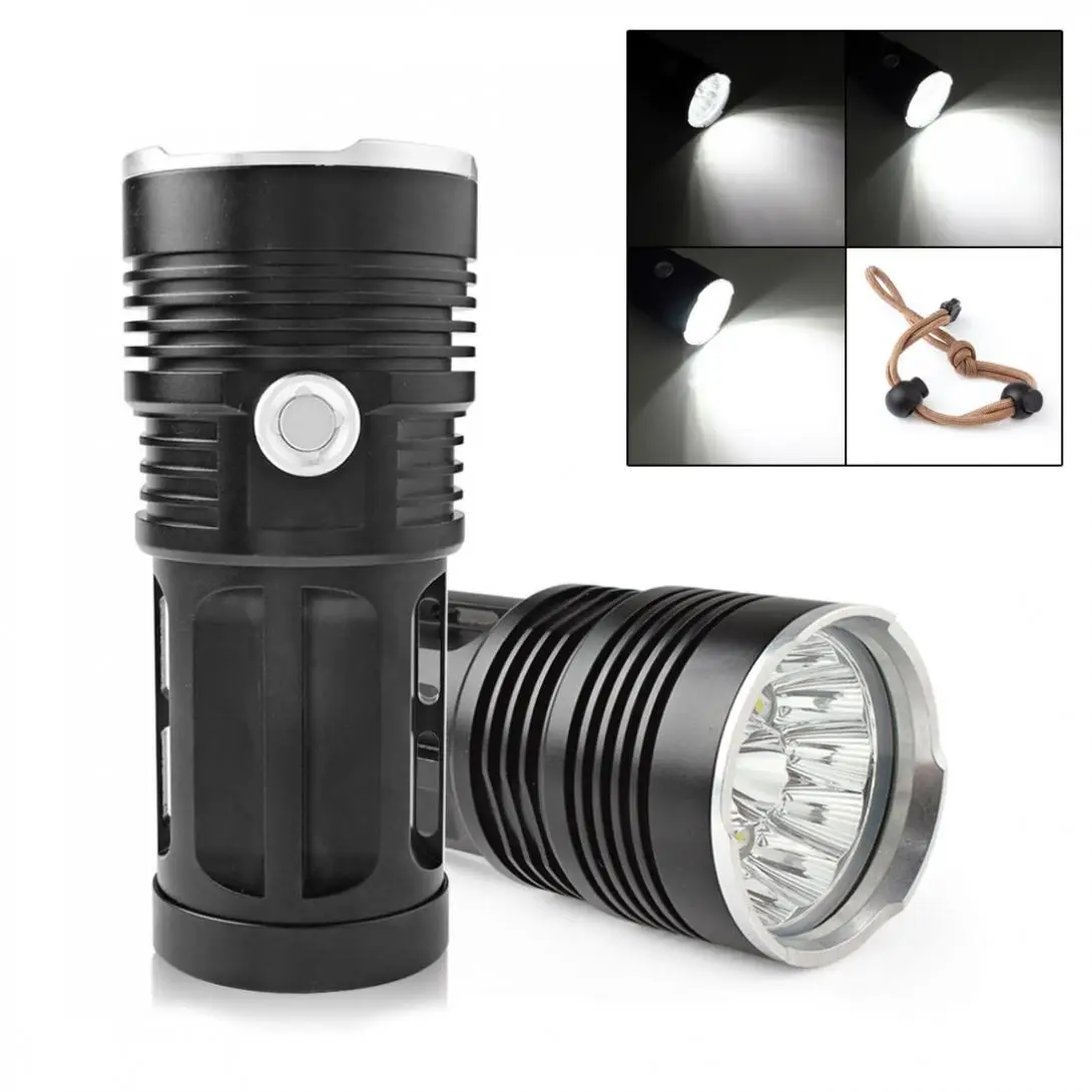 

3600LM 12x XML-T6 LED Super Bright Backpacking Fishing Flashlight with 3 Modes Torch Flash Lamp