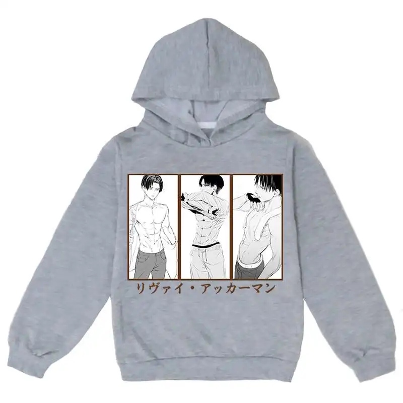

2022 New Kids Fashion Attack on Titan Print Hoodies Boy Girl Hoodies Pullovers kids Levi Ackerman Sweatshirts Moletom Hoodies