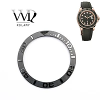 rolamy replacement gray black watch pure ceramic bezel insert for 38mm 116655 rolex yacht master oysterflex seiko skx007