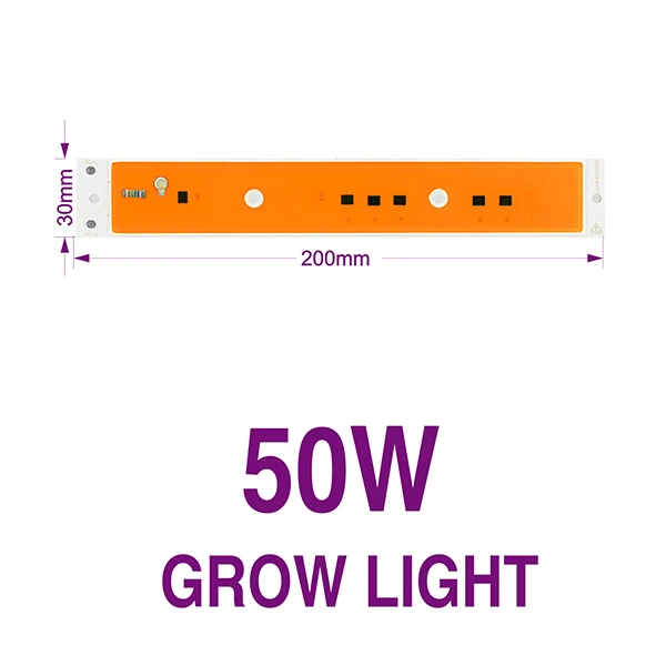 Grow Light 50W Светодиодный COB чип полный спектр холодный теплый белый светодиодный COB бисер 30 Вт 50 Вт 80 Вт AC220V Smart IC Fitolamp для DIY наружного прожектора роста - Испускаемый цвет: Grow Light 50W