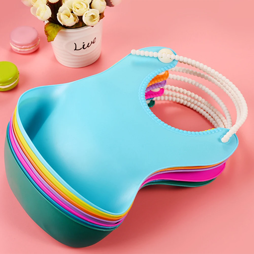 

Fashionable silicon Baby Bib Waterproof Infant Bibs Newborn Feeding Cloth Toddle Boys Girls Adjustable Different Styles of Bibs