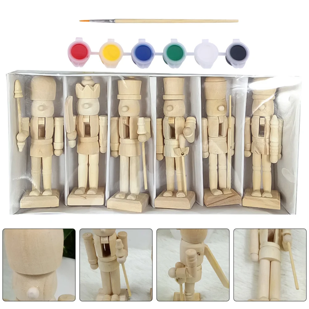 

3pcs Christmas Ornaments Wooden Nutcracker Soldier Puppet (Random Pattern)