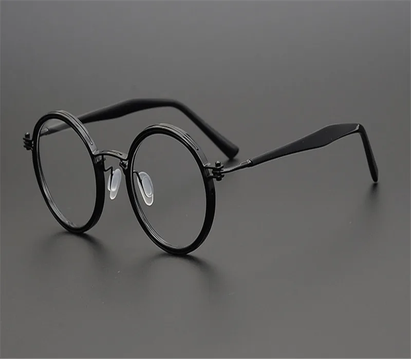 

Pure Titanium Retro Unisex Full Rim Prescription Lens Optical Eyewear Brand Design Anti-fatigue Black Reading Glasses Women Men