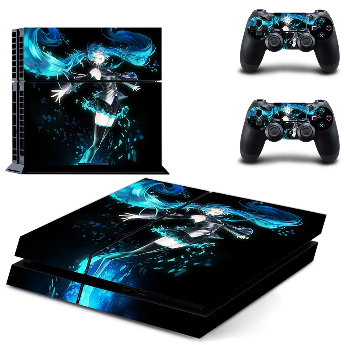 Стикер для консоли PS4 Playstation 4 В Стиле Аниме Девушки защитная пленка + 2 контроллера