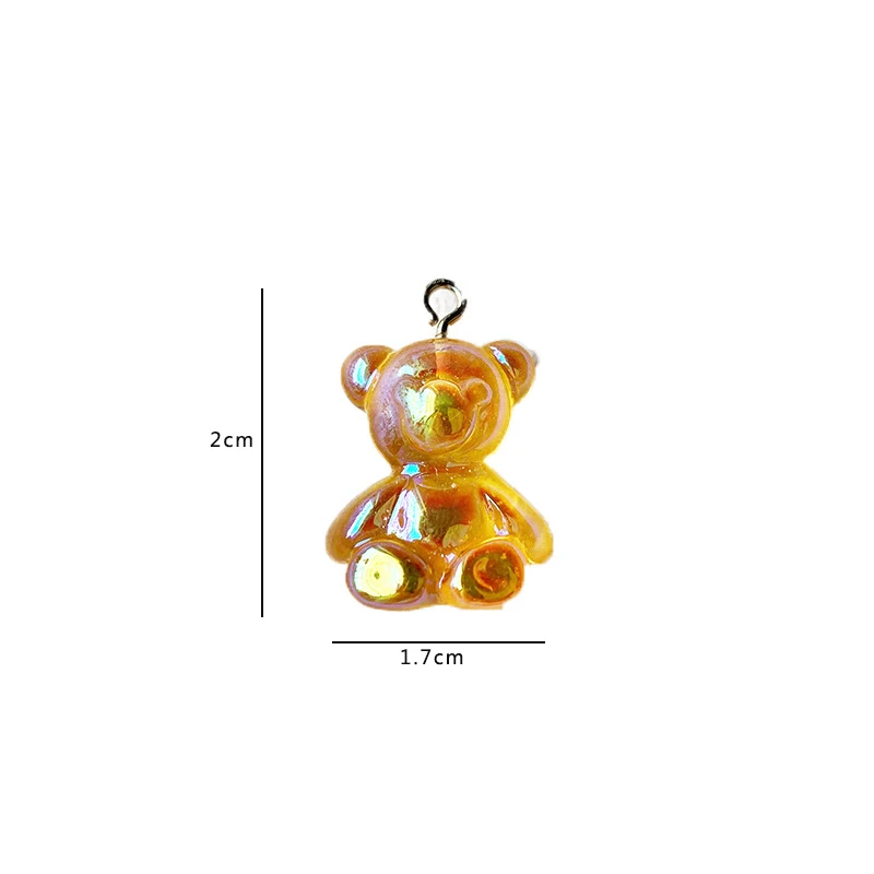

10Pcs Colorful Resin Bear Pendant Charms for Necklace Bracelet Earrings Jewelry Making Diy Findings Bears Gift 17*20mm