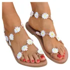 JAYCOSIN Женская летняя обувь цветочное украшение; Износостойкая пляжная обувь размера плюс римские плоские сандалии Сандали Женские женская обувь