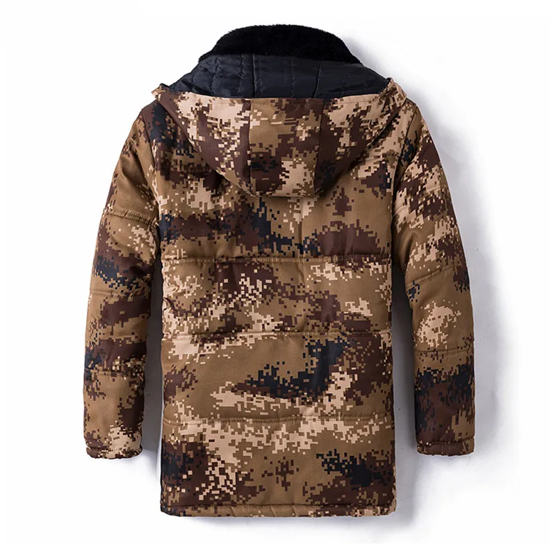 

Daiwa Coats Winter Camouflage Men Slim Thicken Fur Hooded Outwear Warm Coat Fishing Clothing Casual Mens Coat Fishing Clothes