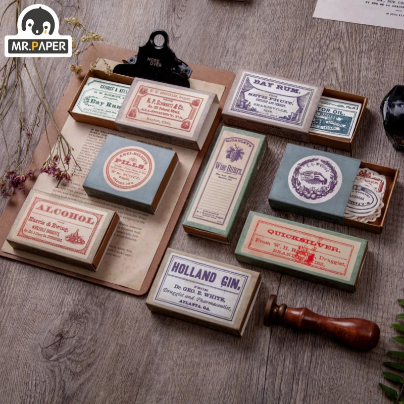 

Mr.paper 60pcs/box Retro Series Kraft Paper Scrapbooking/Card Making/Journaling Project DIY Diary Decoration Cards Hand account