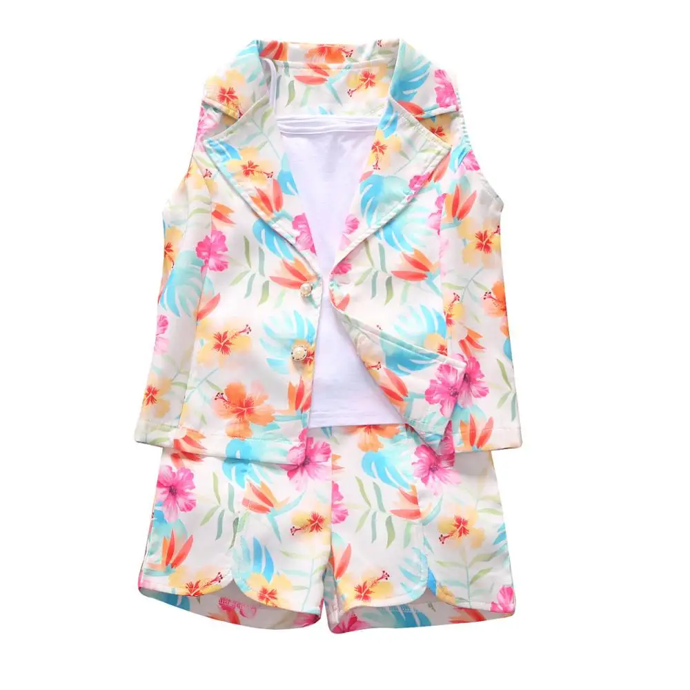 Летние комплекты одежды в европейском и американском стиле жилет с цветами +