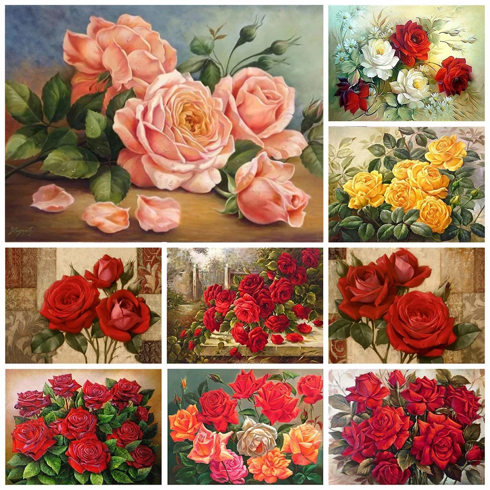 5D Diamond Painting Rose Home Decor Craft Kit Full Drill Diamond Embroidery Flower Art DIY Handmade Gift