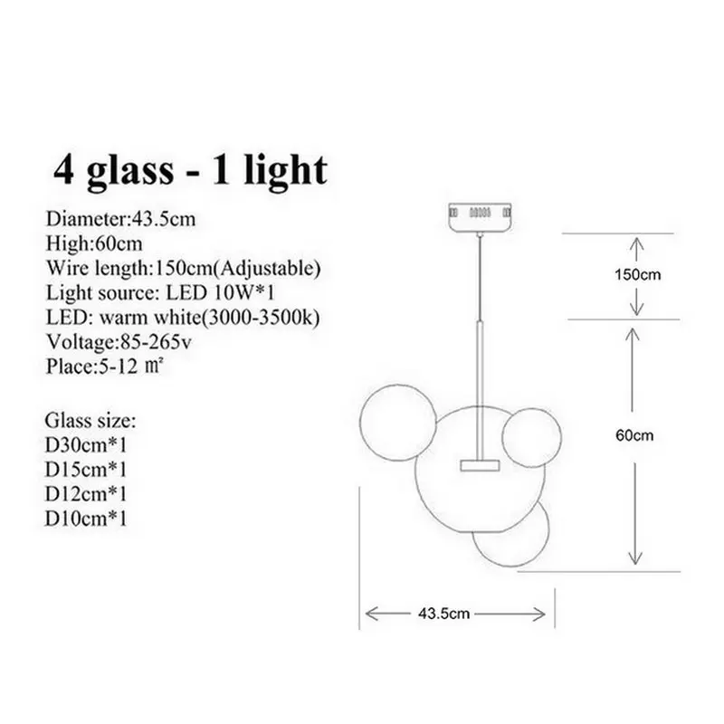 4 glass - 1 light Современный Стеклянный подвесной блестящий дизайн светодиодный креативный Люстра для гостиной спальни Лофт кухни столовой современный декор - Цвет абажура: 4 glass - 1 light