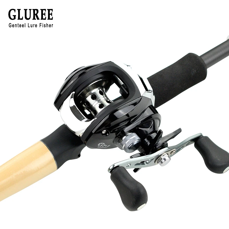 GLUREE baitcasing Рыболовная катушка 17 + 1BB 7 1: 1 220 г с металлической отделкой Серебристая