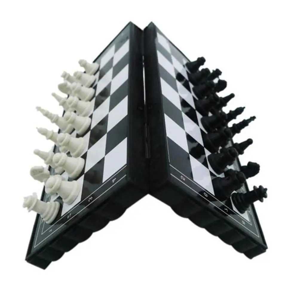 

1set Mini Chess Folding Magnetic Plastic Chessboard Board Game Portable Kid Toy Portable 2021