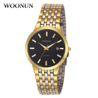 luxury business watches men gold watches stainless steel date quartz watches mens watches relogios masculino montres homme