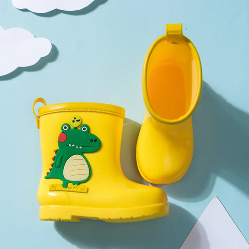Детские резиновые сапоги симпатичного динозавра детская обувь для дождя из ПВХ