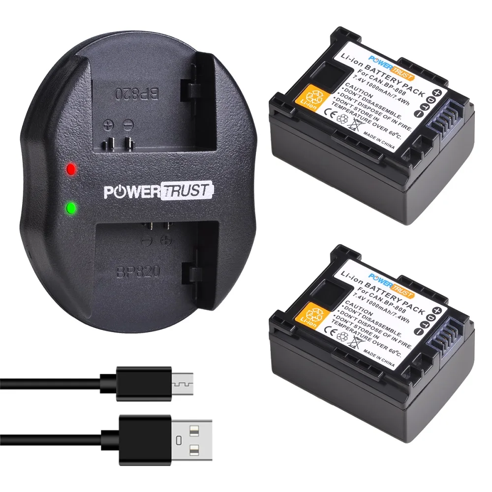 BP-808 аккумулятор + двойное зарядное устройство для Canon BP-807 HFM400 HF100 M300 S100 S200 FS36 FS37 HF200