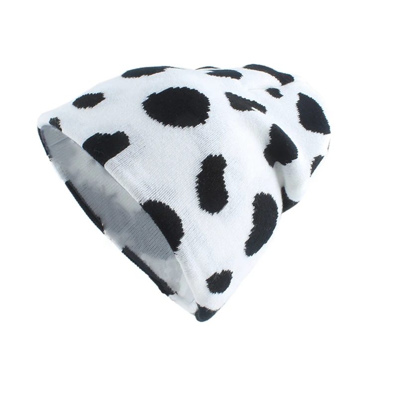 Новинка 2021 милая вязаная шапка с коровьим узором зимние шапки для мам и малышей