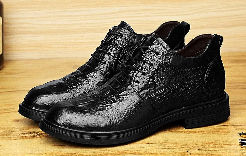 Мужские модельные туфли из натуральной кожи увеличивающие рост | Обувь