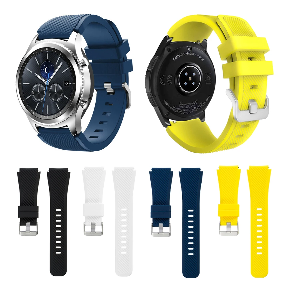 Ремешок сменный силиконовый для Samsung Gear S3 и Huawei Watch GT 2 мягкий спортивный браслет с