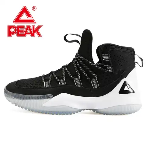 Мужские баскетбольные ботинки PEAK, Нескользящие кроссовки для баскетбола с высоким верхом, дышащая светильник на шнуровке