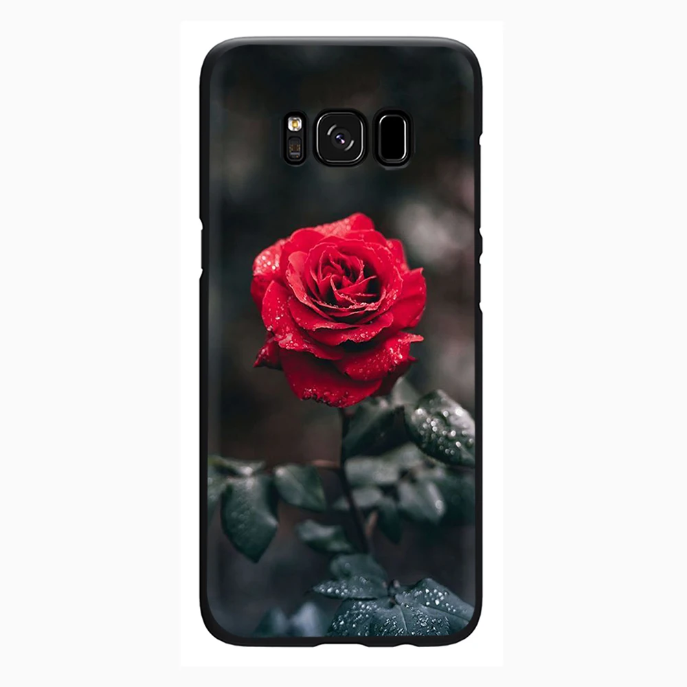 Розовый с цветочным принтом силиконовый чехол для телефона Samsung Galaxy S6 S7 край S8 S9 S10