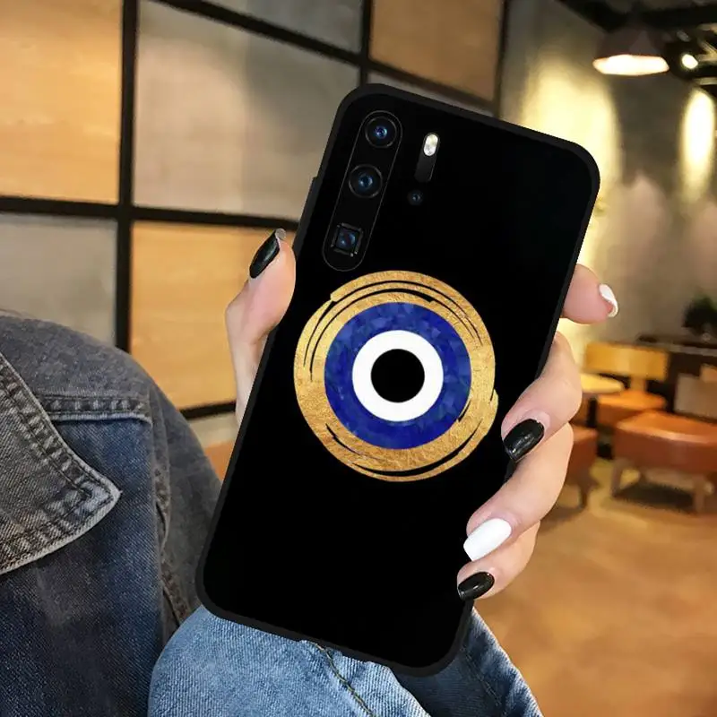 

Evil Eye Illustrations Phone Case black For Huawei honor Mate mate P 10 9X 10i 20 30 40 y7 lite pro p smart 2019
