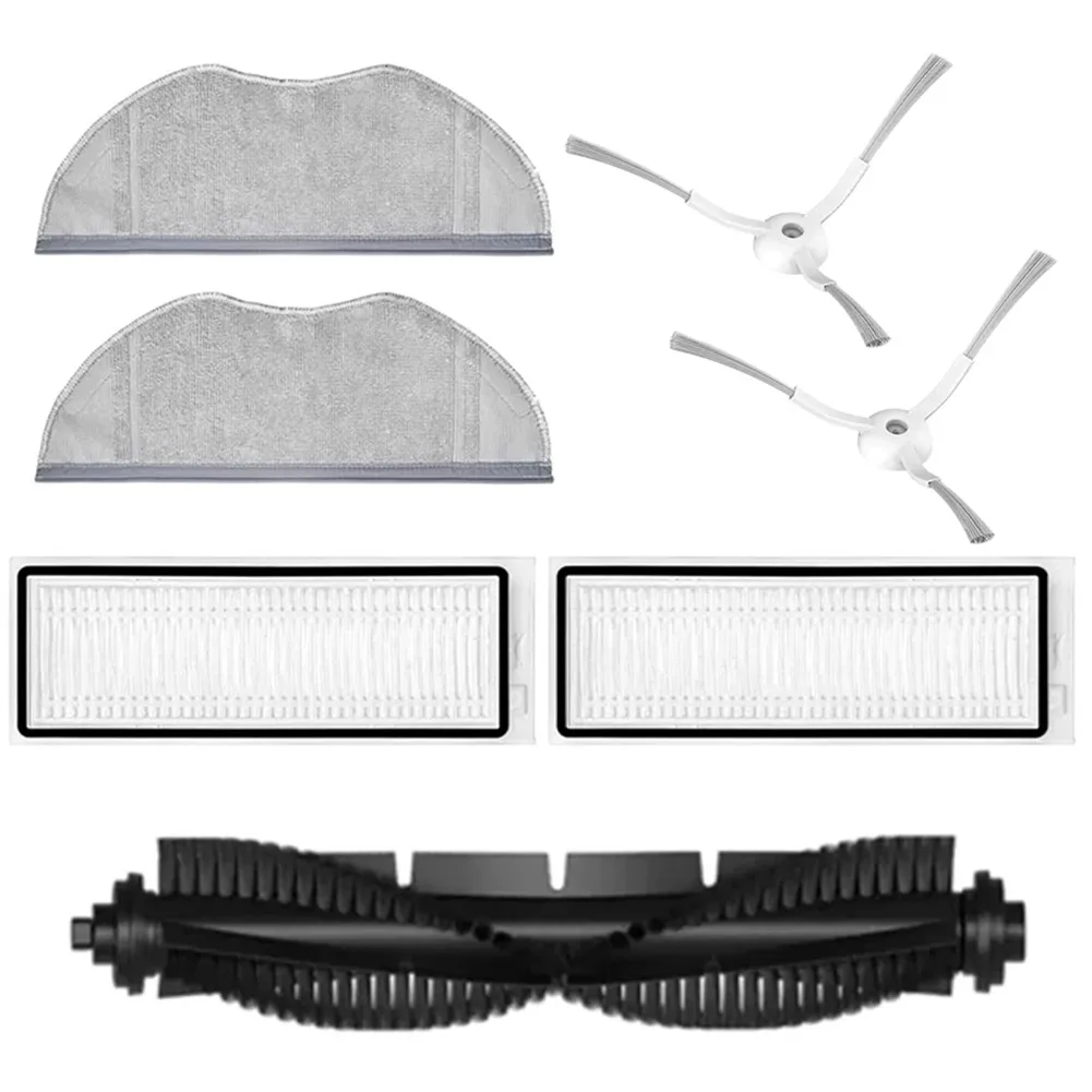 

2*Mop Cloth Rags 2*Filters 1*rolling Brush 2*Side Brushes Fit For 360 X90 X95 S9 Vacuum Cleaner Parts