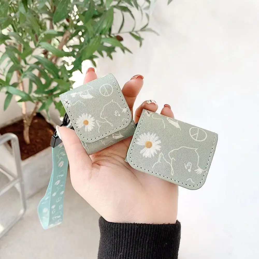 Роскошный корейский чехол для наушников daisy AirPods 1 2 зарядки из мягкой кожи
