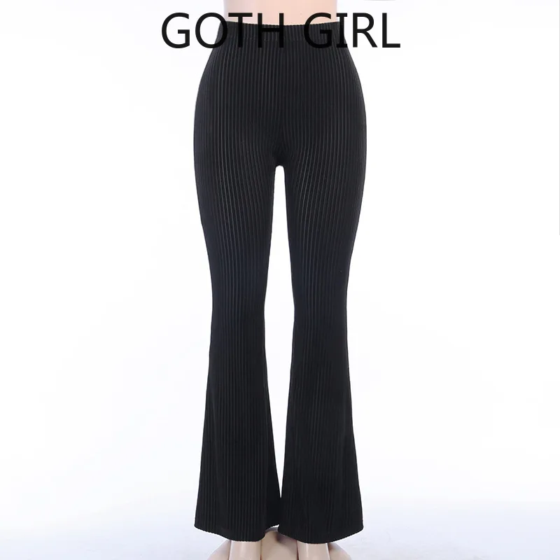 Женские Ретро штаны Goth Girl Dark завышенной талией драпированные брюки с широкими