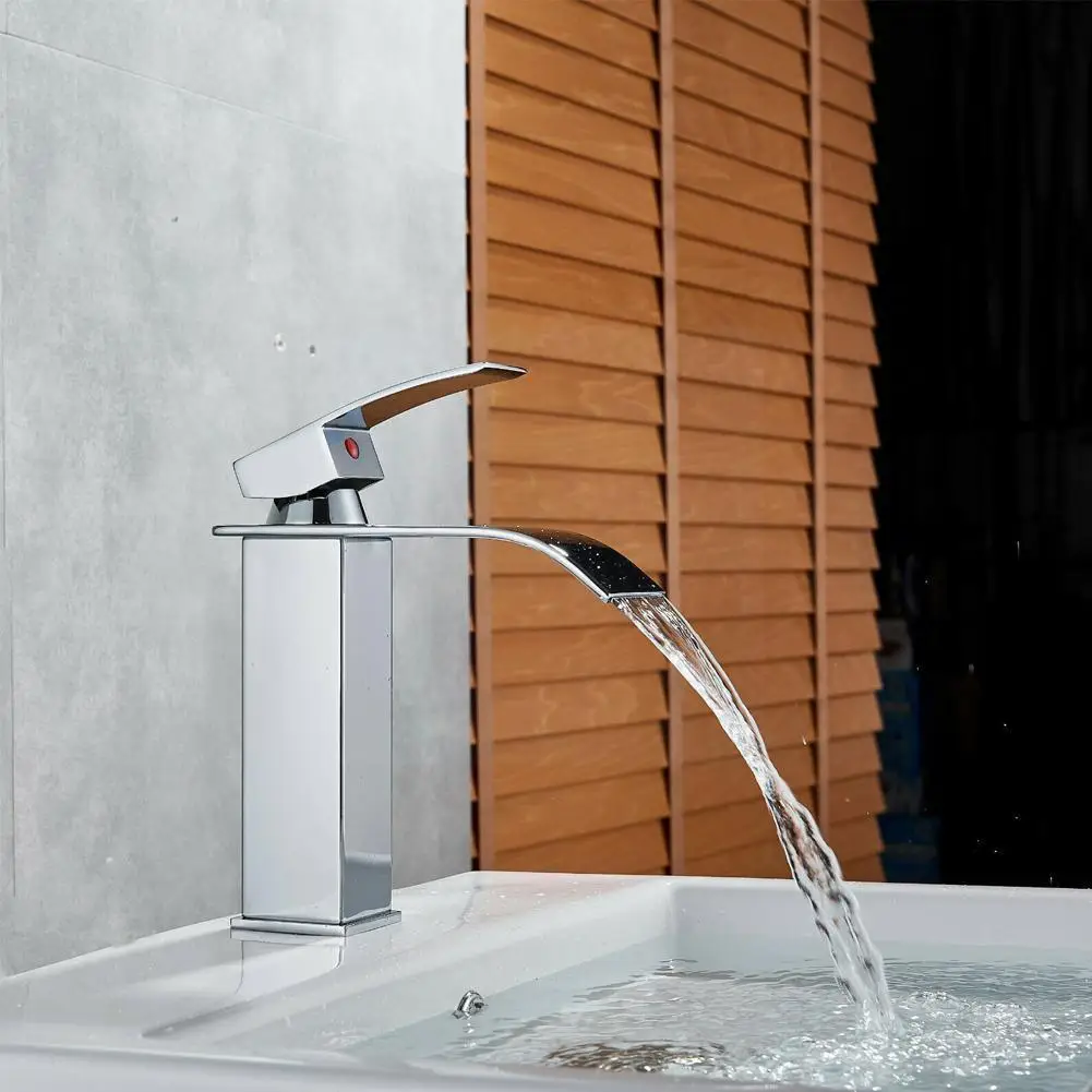 

Basin Sink Bathroom Faucet Deck Mounted Hot Cold Water Tap Sink Crane Basin Black Matte Taps Lavatory Mixer T8I7