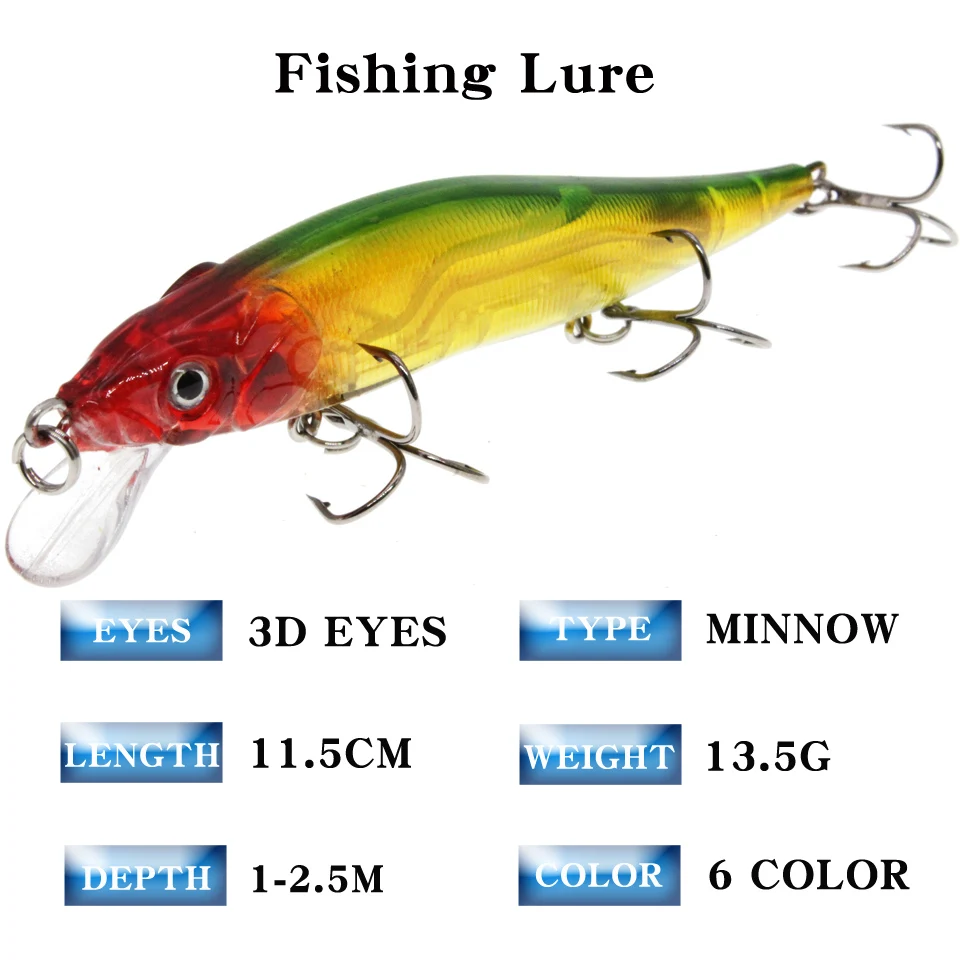 29pcs Mixed Sinking Floating Minnow Fishing Lure Hard Artificial Crank Baits 3D Eyes Wobblers Crankbait treble hooks bass pesca | Спорт и