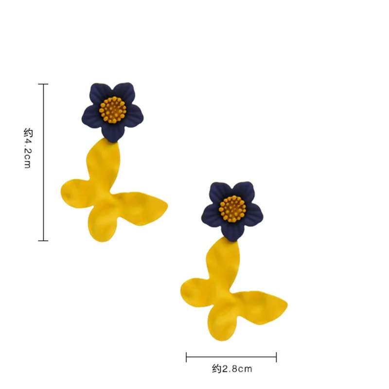 

Fashion Acrylicbutterfly Earrings Crystal Woven Flower Color Earrings for women