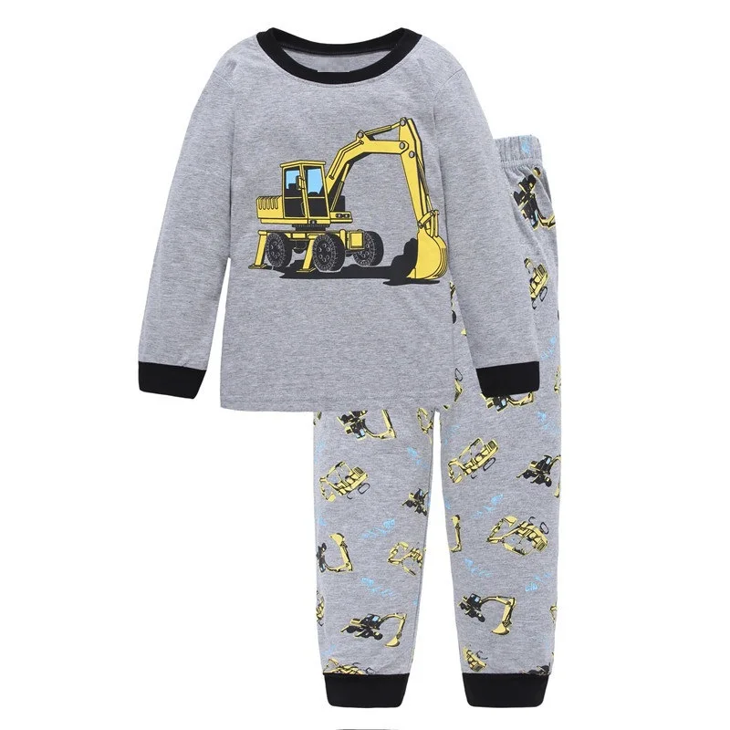 

SAILEROAD Child Pajama Cartoon Excavator Pyjamas Set Kids Pijama Infantil Boys Nightwear Cotton Girls Long Sleeve Sleepwear Suit