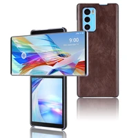 for lg wing 5g case lgwing flip pu leather litchi pattern skin hard spin bag cover for lg wing 5g phone case