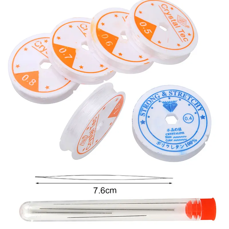 

Прочный эластичный шнур для бисероплетения, 1 комплект, для браслета 0,4, 0,5, 0,6, 0,7, 0,8, 1 мм, кристаллическая эластичная нить, нитка «сделай сам», ...