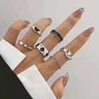 IFMIA 2022 набор колец в стиле панк для женщин, покер с черным сердцем, готическое винтажное очаровательное лицо плача стразы, бижутерия на палец для бильярда