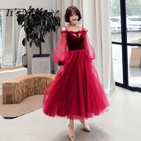 its yiiya burgundy evening dress boat neck ruched cap sleeve evening dress 2020 k365 a line illusion lace up dress woman party