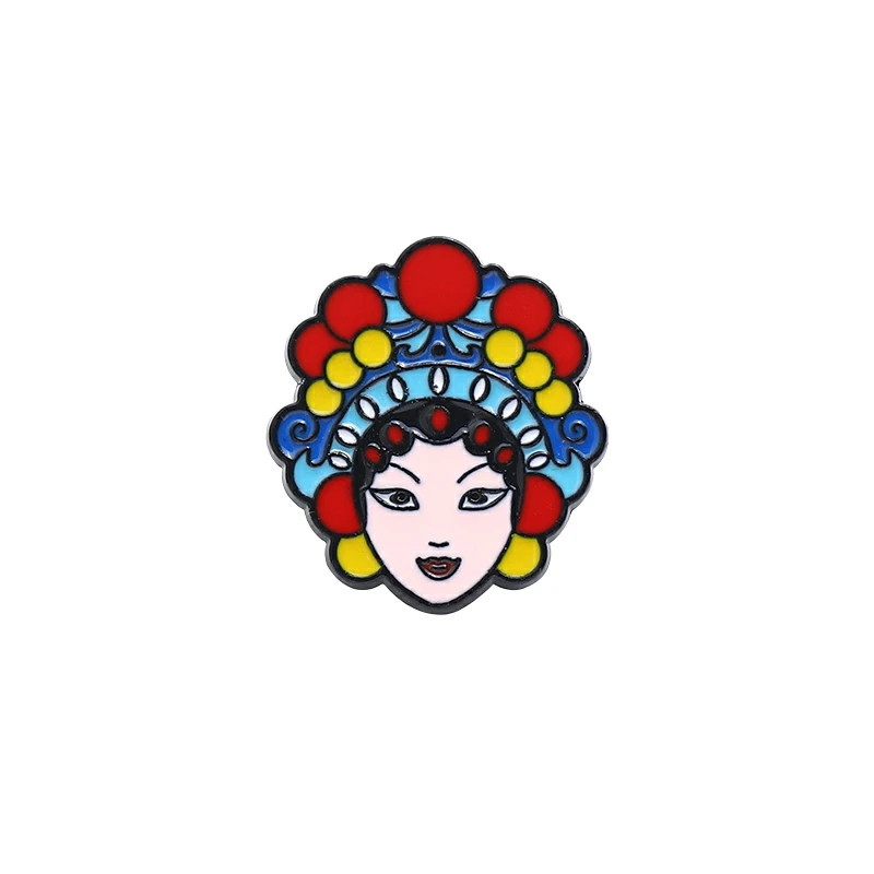 

Chinese style Peking opera facial makeup creative brooch female brooch cartoon cute personality badge pin buckle accessories