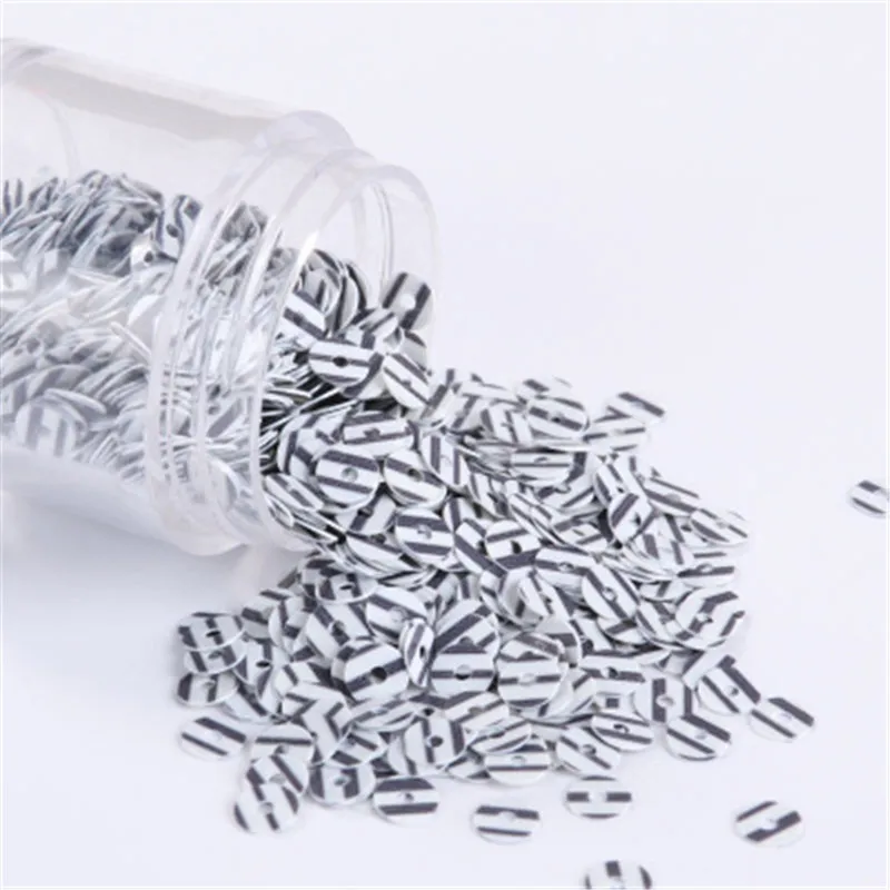

2000Pcs Zebra Stripe Sequins 4MM Flat Round Wood Color Sequin Paillettes Wedding Craft,French Embroidery DIY Sewing Accessories