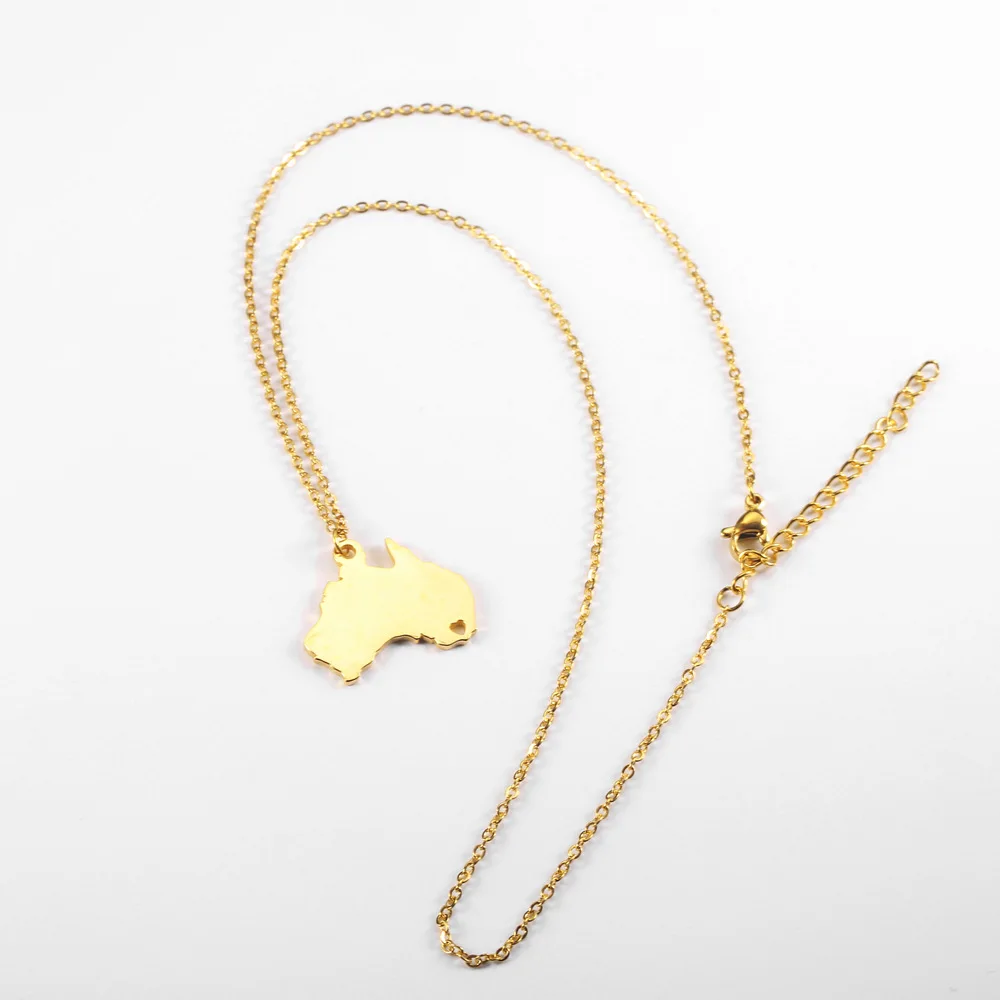 Legenstar Очаровательное ожерелье с подвеской карта Австралии чокер золото серебро