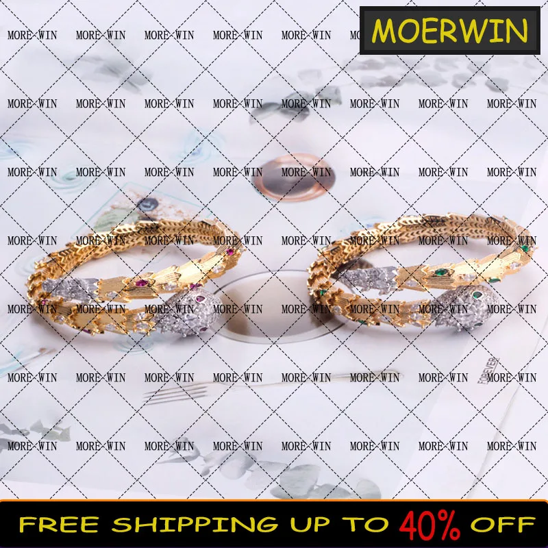 

New Classic Original Bracelet Fashion Spring Snake-shape Bangle Inlaid Red Diamond Men And Women Luxury Brand Lover Jewelry Gift